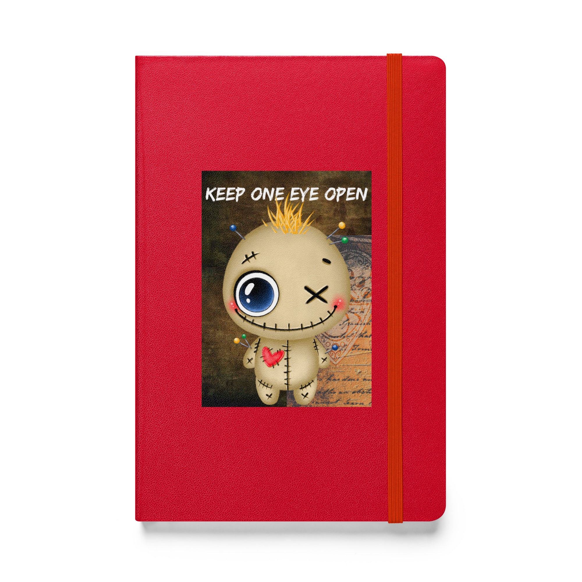 Keep One Eye Open Voodoo Doll Hardcover bound notebook